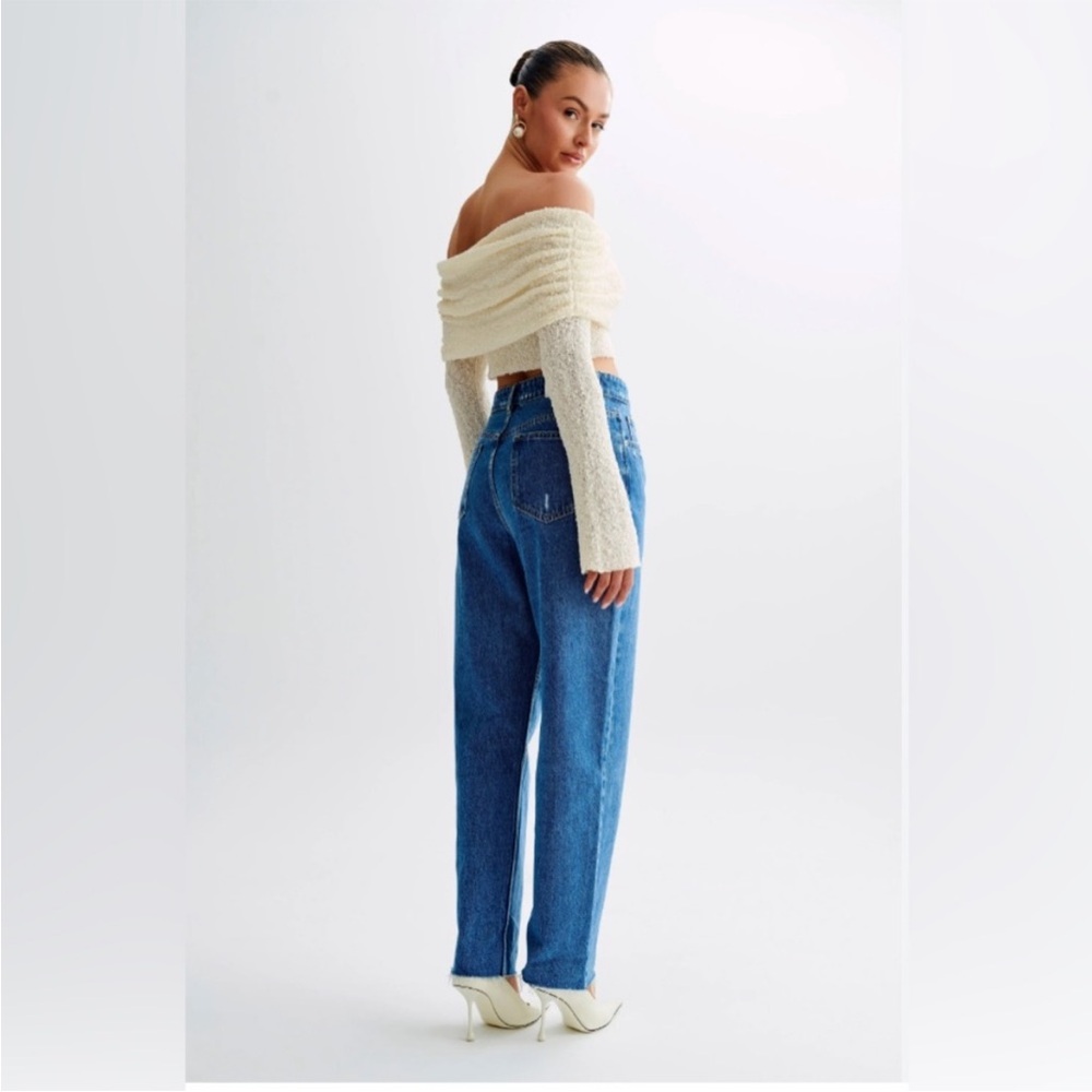 Meshki Off-Shoulder Cream Sweater - Picture 3 of 4